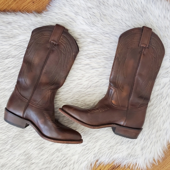 Frye Shoes - Frye Billy Tall Pull On Brown Cowboy Boots Size 7